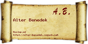 Alter Benedek névjegykártya